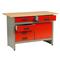 BIEDRAX pracovný stôl do dielne, so zásuvkami - PS5802CV - červený