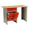 BIEDRAX pracovný stôl do dielne, so zásuvkami - PS5803CV - červený