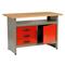 BIEDRAX pracovný stôl do dielne, so zásuvkami - PS5804CV - červený