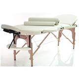 RESTPRO® Drevené masážne lehátko Classic-3 OVAL SET - krémové (192x70cm)