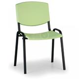 BIEDRAX konferenčná plastová stolička, zelená Z8982Z, čierne nohy