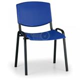 BIEDRAX konferenčná plastová stolička, modrá Z8982M, čierne nohy