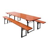 DEMA Stôl s dvoma lavicami, oranžová farba