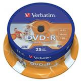 Verbatim DVD-R, 43538, DataLife PLUS, 25-pack, 4,. 7, 16x, 12cm, General, Advanced Azo+, cake box, Wide Printable, pre archiváciu