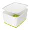LEITZ Úložný box s vekom MyBox, veľkosť L biela/zelená