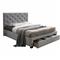 KONDELA Moderná posteľ s úložným priestorom, sivá látka, 180x200, SANTOLA