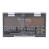 RIMMEL LONDON Brow This Way úprava obočí 2,4 g odstín 002 Medium Brown pro ženy
