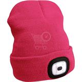 Zimná čiapka EXTOL LIGHT čiapka s čelovkou, nabíjací, USB, ružová, univerzálna veľkosť 43193