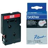 Páska do tlačiarni BROTHER TC-292, 9mm x 7,7m, červený tisk / bílý podklad, originální páska