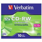 VERBATIM CD-RW 700 MB/80min 12X NormJ/C 10ks