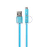 REMAX Kábel Aurora USB/micro USB plus Lightning, 1m modrý AA-1145