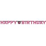AMSCAN Banner Happy Birthday - Trblietavá ružová