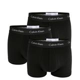 Calvin Klein čierny 3 pack boxeriek 3 Lo Rise Trunk s čiernou gumou