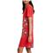 DESIGUAL červené voľné šaty Vest Damis s farebnou potlačou