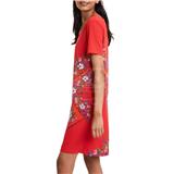 DESIGUAL červené voľné šaty Vest Damis s farebnou potlačou