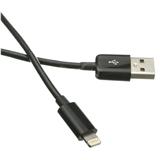 C-TECH Kábel USB 2.0 Lightning IP5 a vyššie nabíjací synchronizačný, 1 m, čierny CB-APL-10B