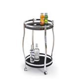 HALMAR Bar-8 servírovací stolík na kolieskach čierna / chróm