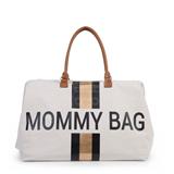 CHILDHOME Mommy Bag Big Canvas Off White Stripes Black/Gold