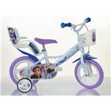 Bicykel DINO BIKES - Detský 12" 124RLFZ3 so sedačkou pre bábiku a košíkom s licenciou Frozen 2