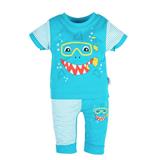 NEW BABY Dojčenské tričko s krátkym rukávom a tepláčky Shark 68 4-6m Tyrkysová