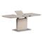 AUTRONIC rozkladací jedálenský stôl 140+40x80x76cm, farba cappucino/lesk, biele sklo/brusený nerez