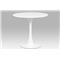 AUTRONIC jedálenský stôl, pr.80x73 cm, biela matná MDF, kov biely vysoký lesk
