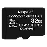 Pamäťová karta KINGSTON 32 GB . microSDHC karta Kingston Canvas Select Plus Class 10 r/w 100 MB/s bez adaptéra