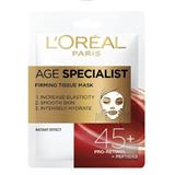 Pleťová maska LOREAL Paris Textilná maska pre okamžité spevnenie a vyhladenie pleti Age Special ist 45 plus Firming Tissue Mask 1 ks