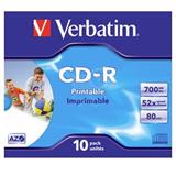 VERBATIM CD-R 52x PRINTABLE 10ks cakebox (43325)