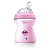 CHICCO Natural Feeling detská dojčenská fľaša ružová 250 ml, od 2m plus