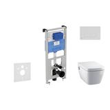 IDEAL STANDART Sety - Set predstenovej inštalácie, sprchovacej toalety a sedadla TECEone, tlačidla Oleas M1, Rimless, SoftClose, chróm ProSys120M SP60