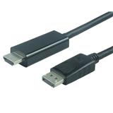 PREMIUMCORD Kabel DisplayPort 1.2 na HDMI 2.0, pro rozlišení 4Kx2K@60Hz, 1m, kportadk04-01