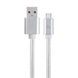 GEMBIRD Kabel CABLEXPERT USB na USB-C kabel AM/CM , 1,8m, opletený, stříbrný, blister, EDS-CCB-mUSB2B-AMCM-6-S