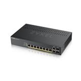 ZYXEL GS1920-8HPV2 10-port Smart Managed PoE Switch 8x gigabit RJ45, 2x RJ45/SFP, 130W pro - EU0101F