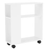 KONDELA Zoela New príručný stolík na kolieskach biela