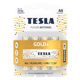 TESLA 1099137004 GOLD Alkaline baterie AA LR06, tužková, blister 4 ks