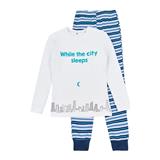 GARNAMAMA chlapčenské svietiace pyžamo Neon, 110, biele, modré