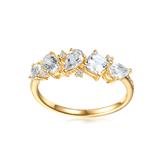 IZLATO Zlatý prsteň s bielymi topásmi a diamantmi 0.060 ct Darjana 3 IZBR572