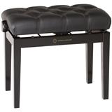 KÖNIG & MEYER Piano Bench With Quilted Seat Cushion, Black Leather