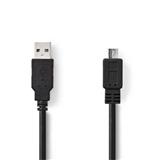 NEDIS CCGP60500BK10 - USB 2.0 kabel A Zástrčka Micro B 1 m Černá barva