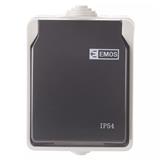 EMOS Zásuvka nástenná IP54, šedo-čierna