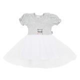 NEW BABY Dojčenské šatôčky s tylovou sukienkou Wonderful sivé Veľkosť: 68 4-6m