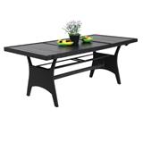 MELFIN Ratanový stôl DE698 čierna