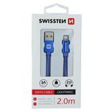 SWISSTEN Datový Kabel Textile USB / Lightning 2,0 M modrý