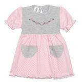 NEW BABY Dojčenské šatôčky s krátkym rukávom Summer dress ružovo-sivé