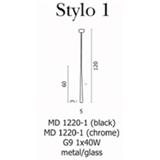 AZZARDO Moderné svietidlo STYLO 1 Pendant chrome AZ0117