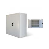 VIDAXL Kancelárska skriňa s 2 dverami , sivá 90 cm , oceľ 20114