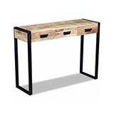VIDAXL Prístavný stolík s 3 zásuvkami , mangové drevo , 110x35x78 cm 243299