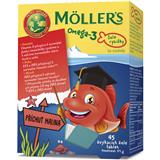 MOLLERS Omega 3 Želé rybičky žuvacie tablety , malinová príchuť 1x45 ks