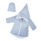 NICOL Zimný dojčenský kabátik s čiapočkou Kids Winter Sivá 62 3-6m
